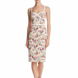 Black Halo Daria Floral Sheath Dress Sz 12